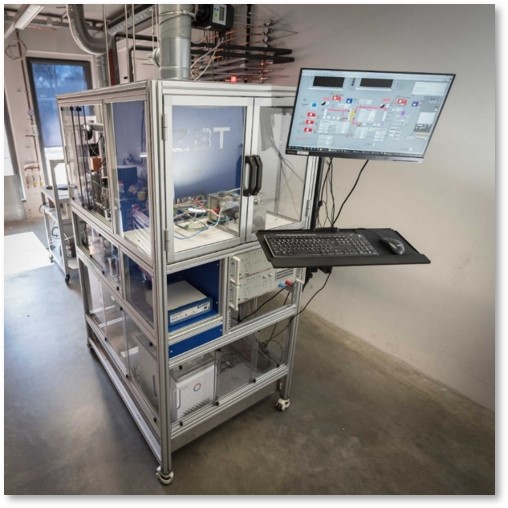 Teststand für AEM-Elektrolyse im ZBT - Zentrum für BrennstoffzellenTechnik
