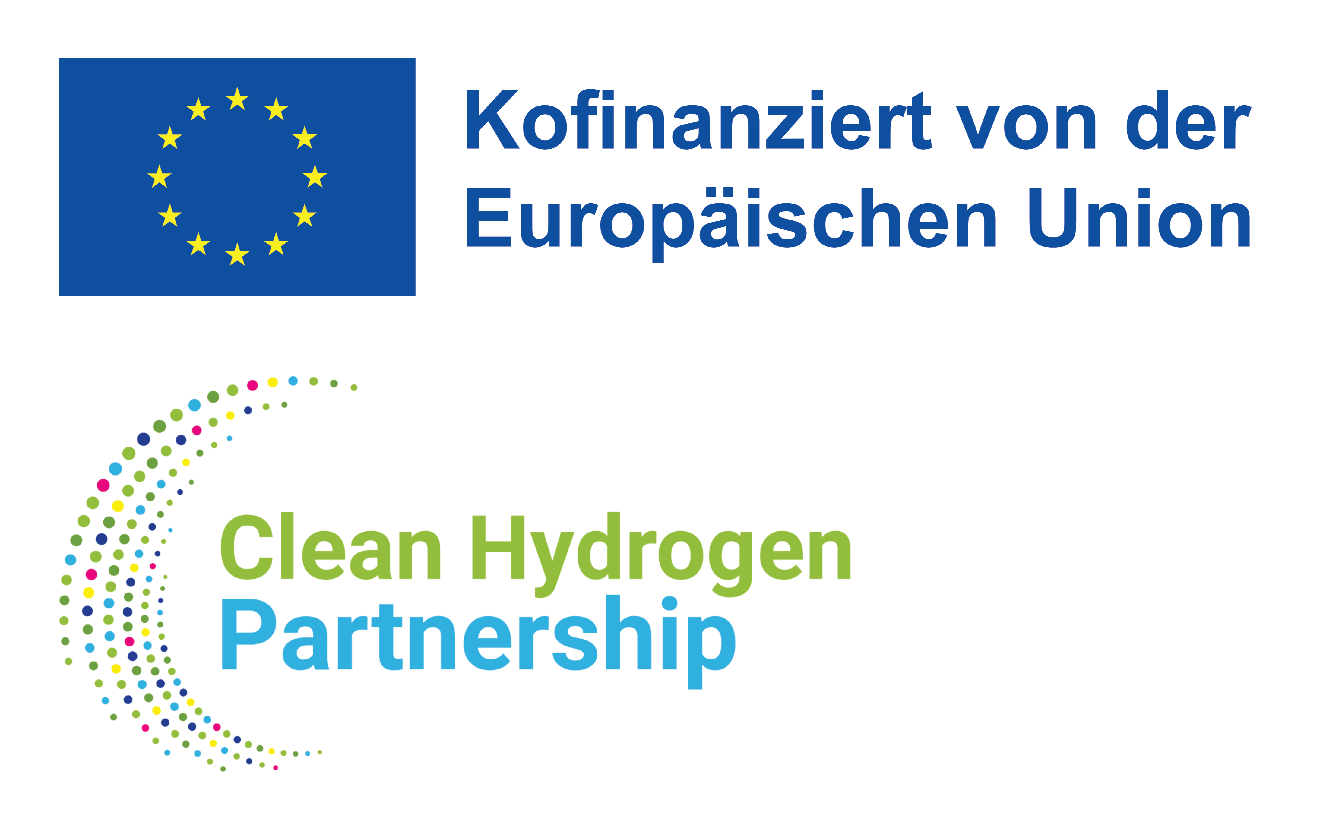 Förderlogos der Europäischen Union und der Clean Hydrogen Partnership